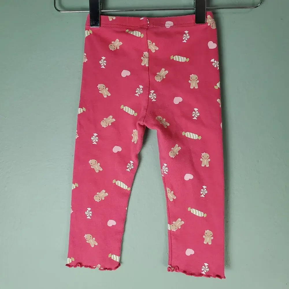Gymboree Girls Pink Gingerbread Girl Leggings Size 18-24M